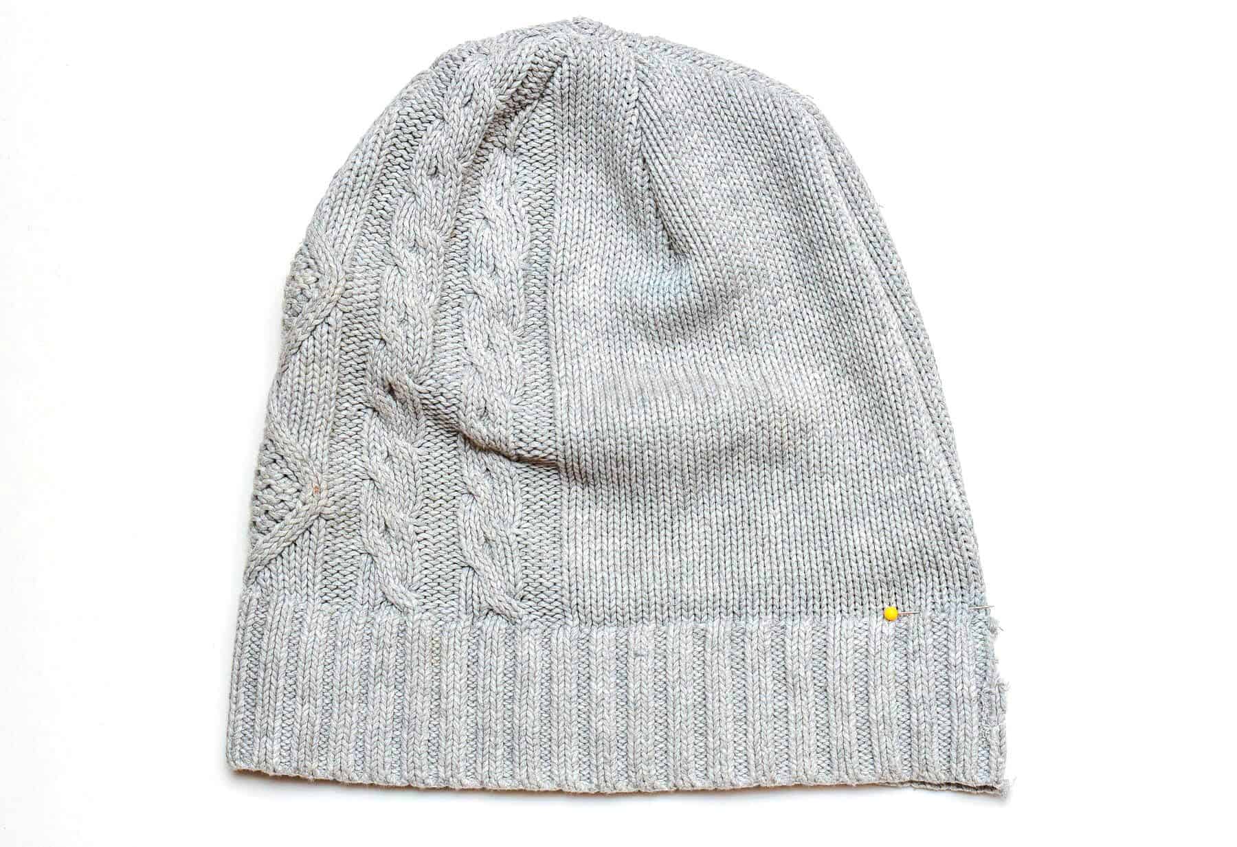 How to sew a knit hat beanie using a sweater sewing tutorial
