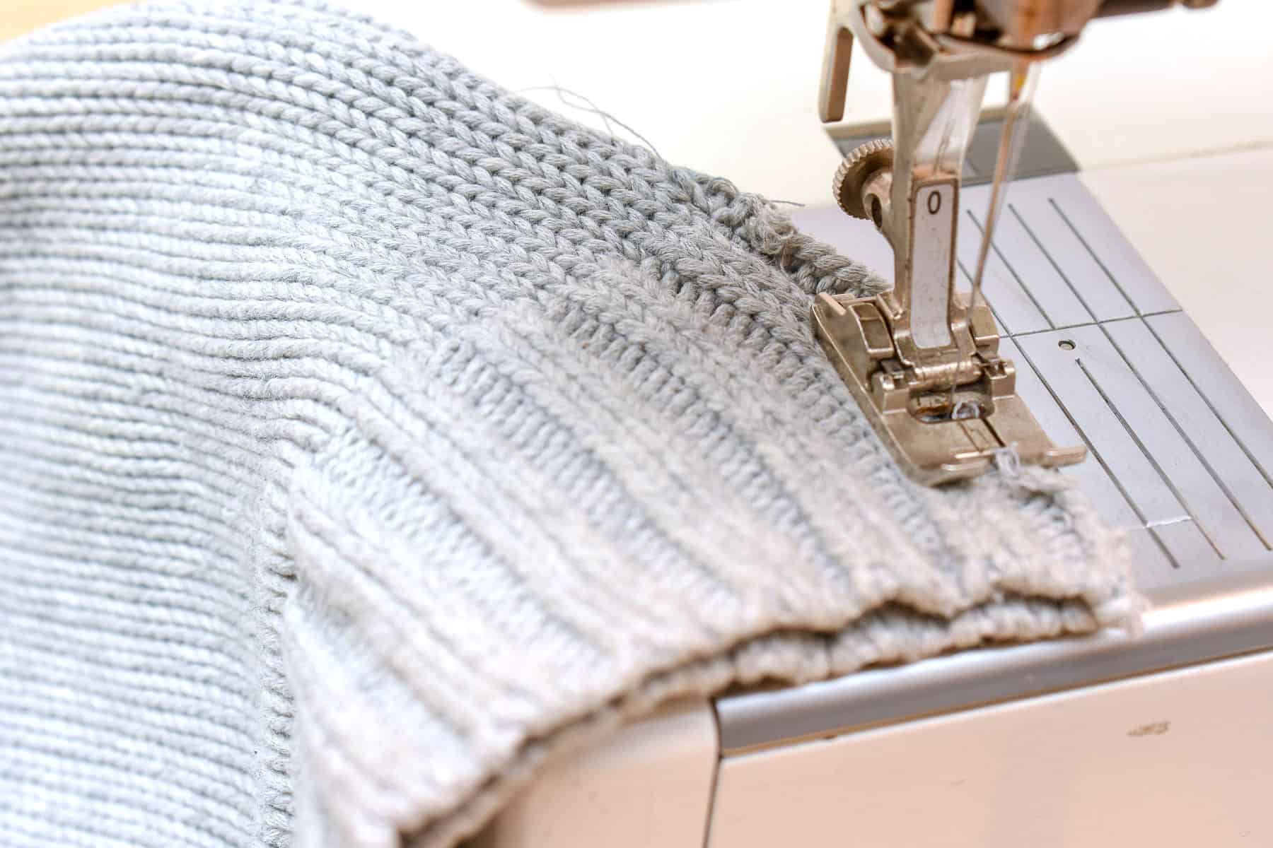 How to sew a knit hat beanie using a sweater sewing tutorial