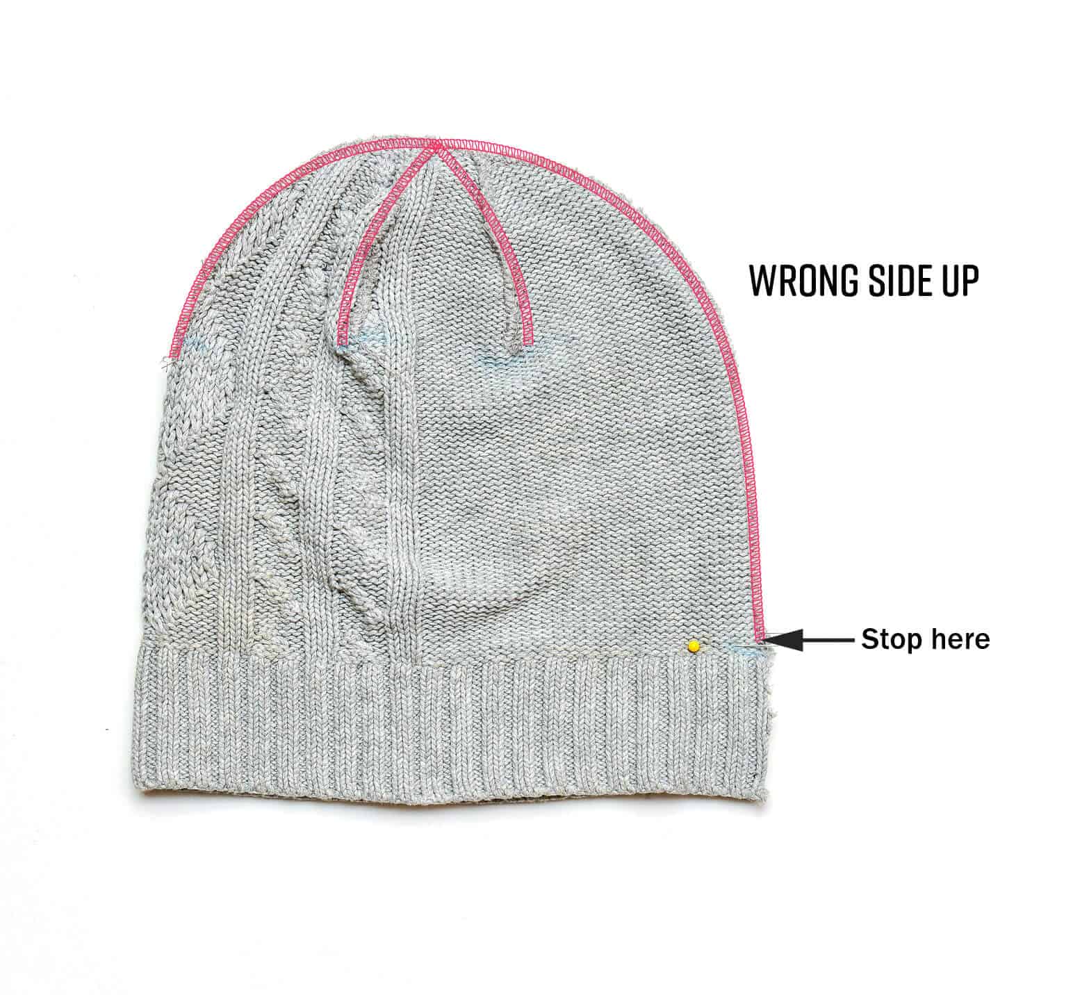 How to sew a knit hat beanie using a sweater sewing tutorial